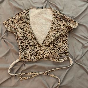 Leopard brandy Melville wrap top